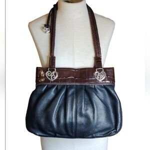 Brighton Elegant Black and Brown Women's Shoulder Bag